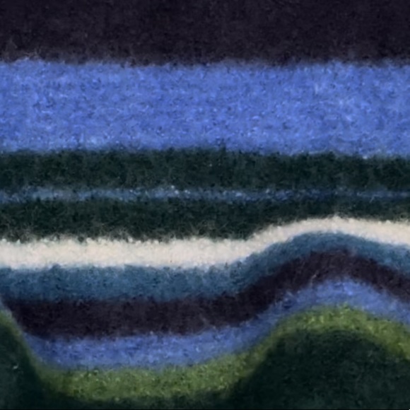 Large Felted Wool Blue/Green Stripe Tote Bag, Knitting Bag, Book Or Project Bag - Picture 5 of 5